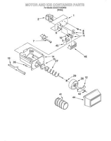Motor and ice container