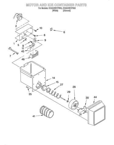 Motor and ice container