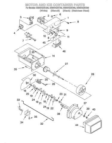 Motor and ice container