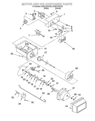 Motor and ice container