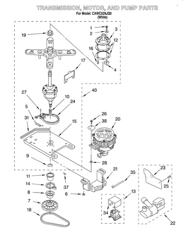 Transmission, motor and pump