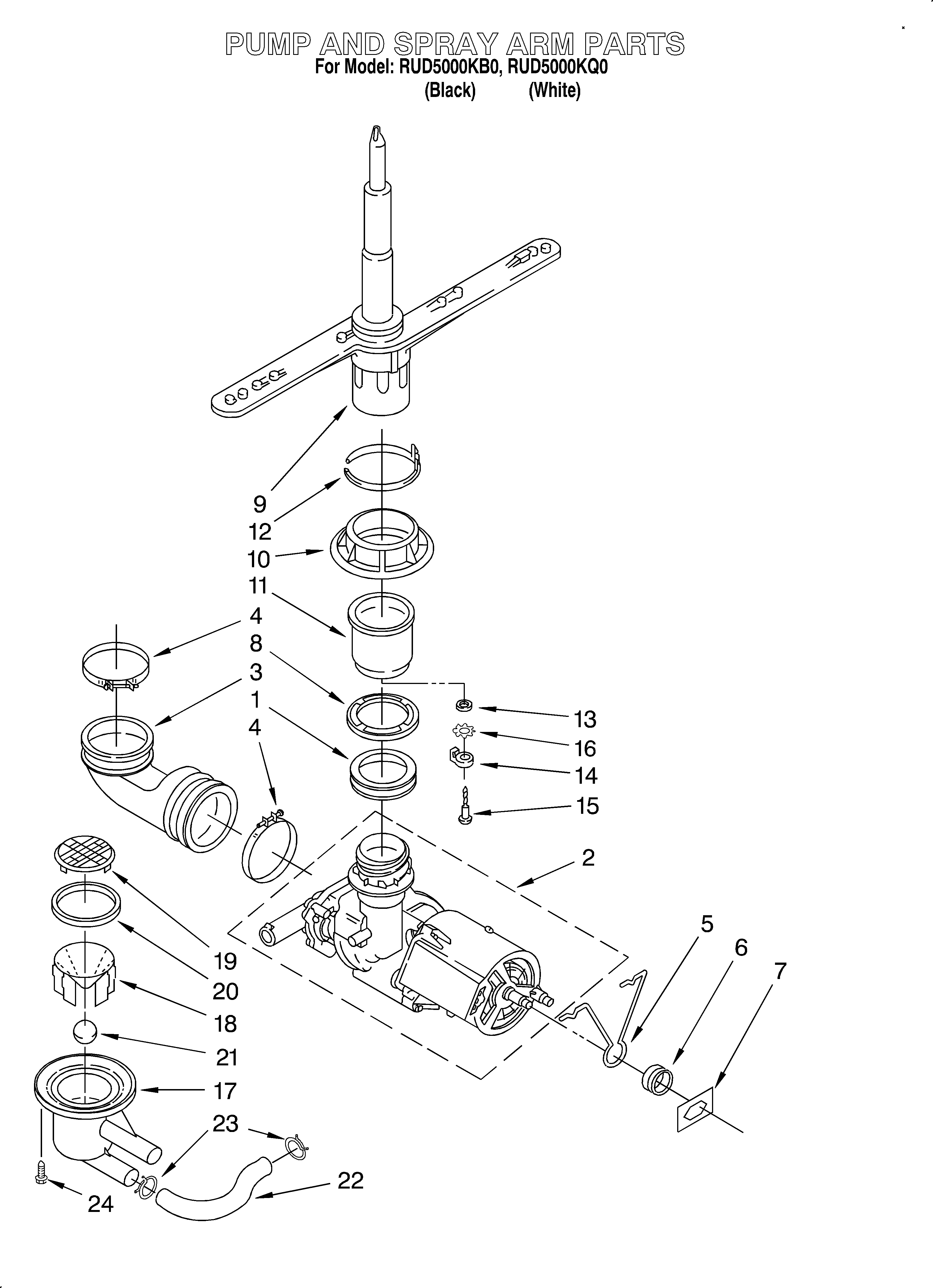 Pump and sprayarm