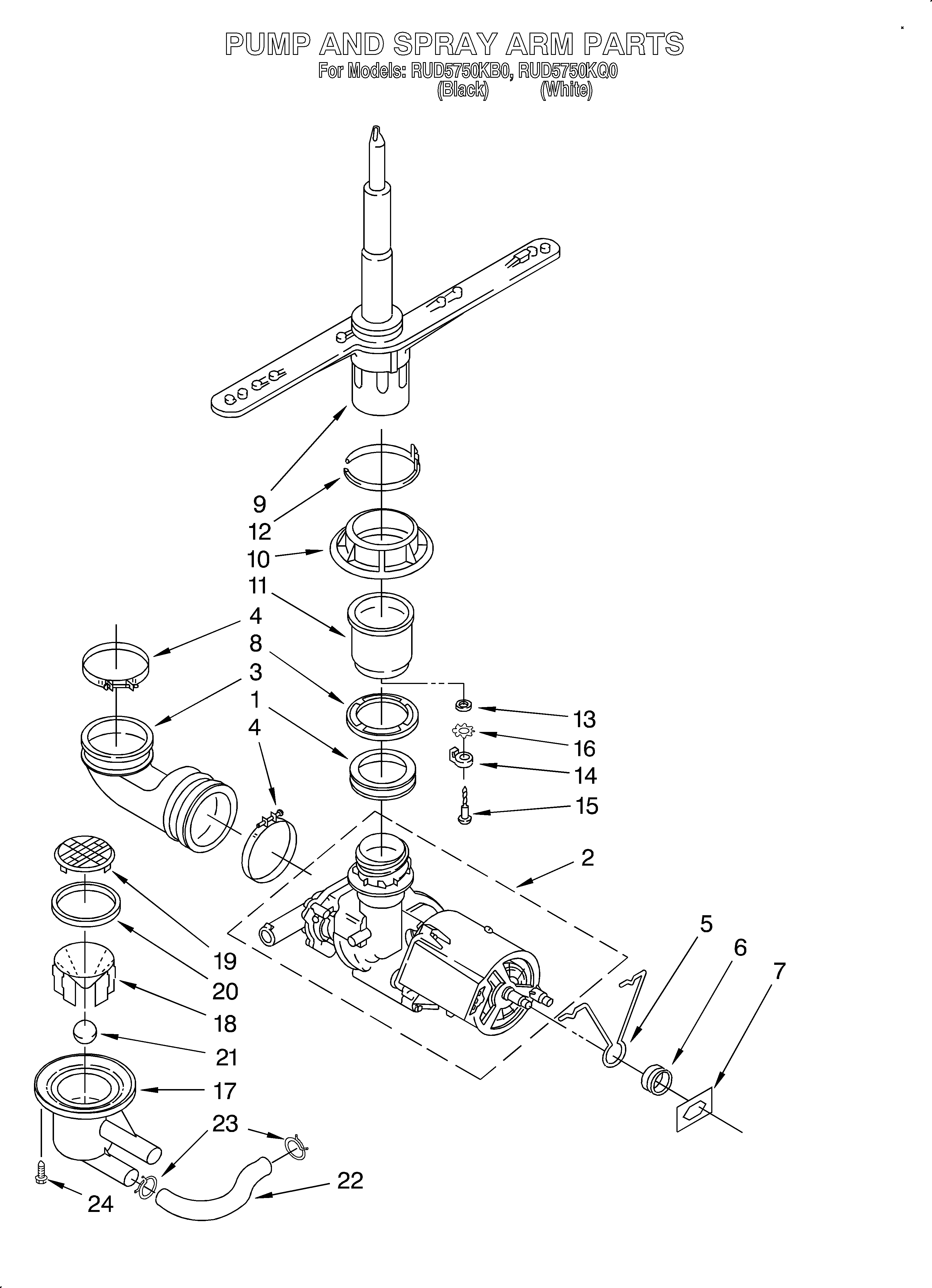 Pump and sprayarm