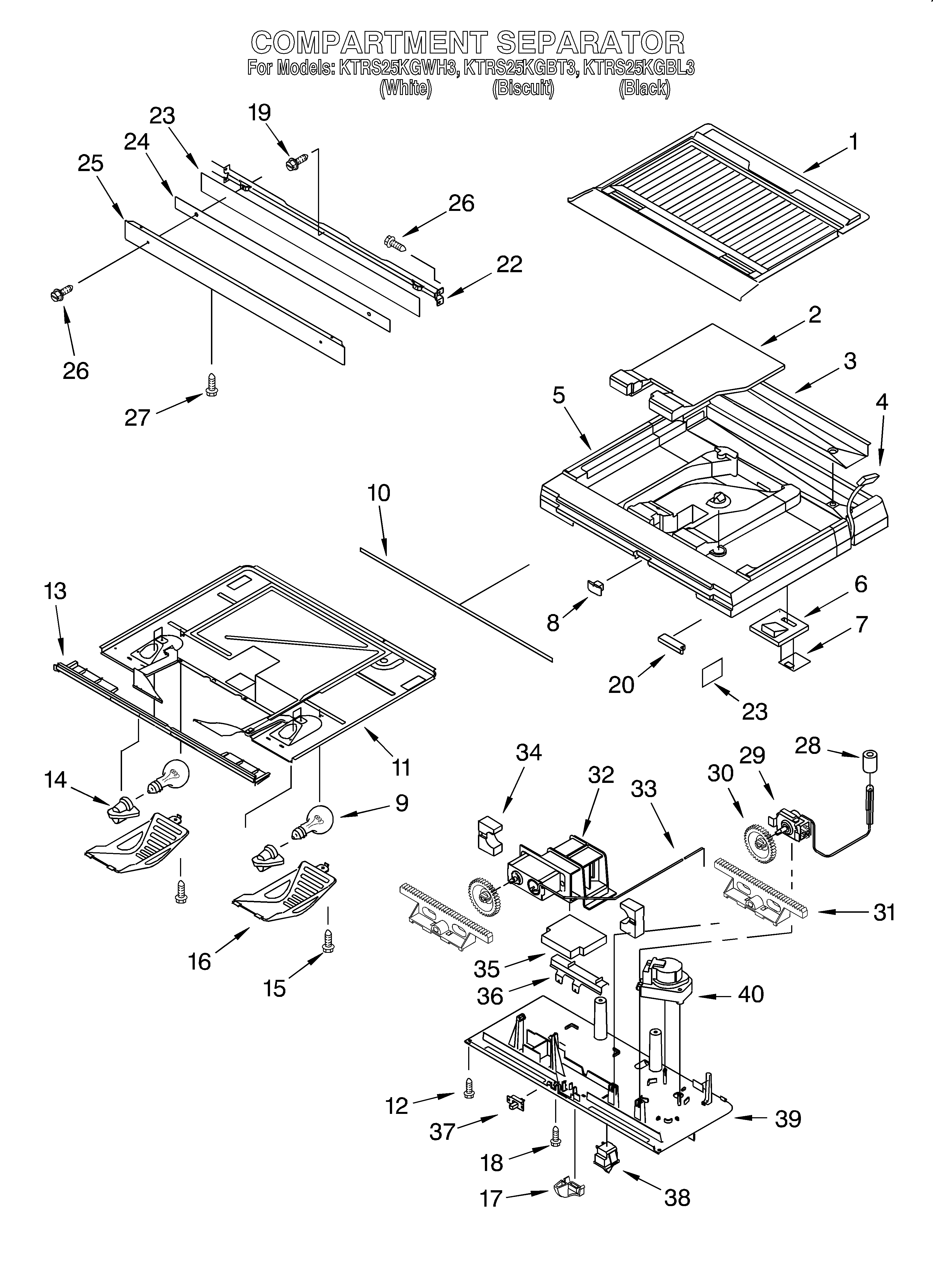 Compartment separator/optional