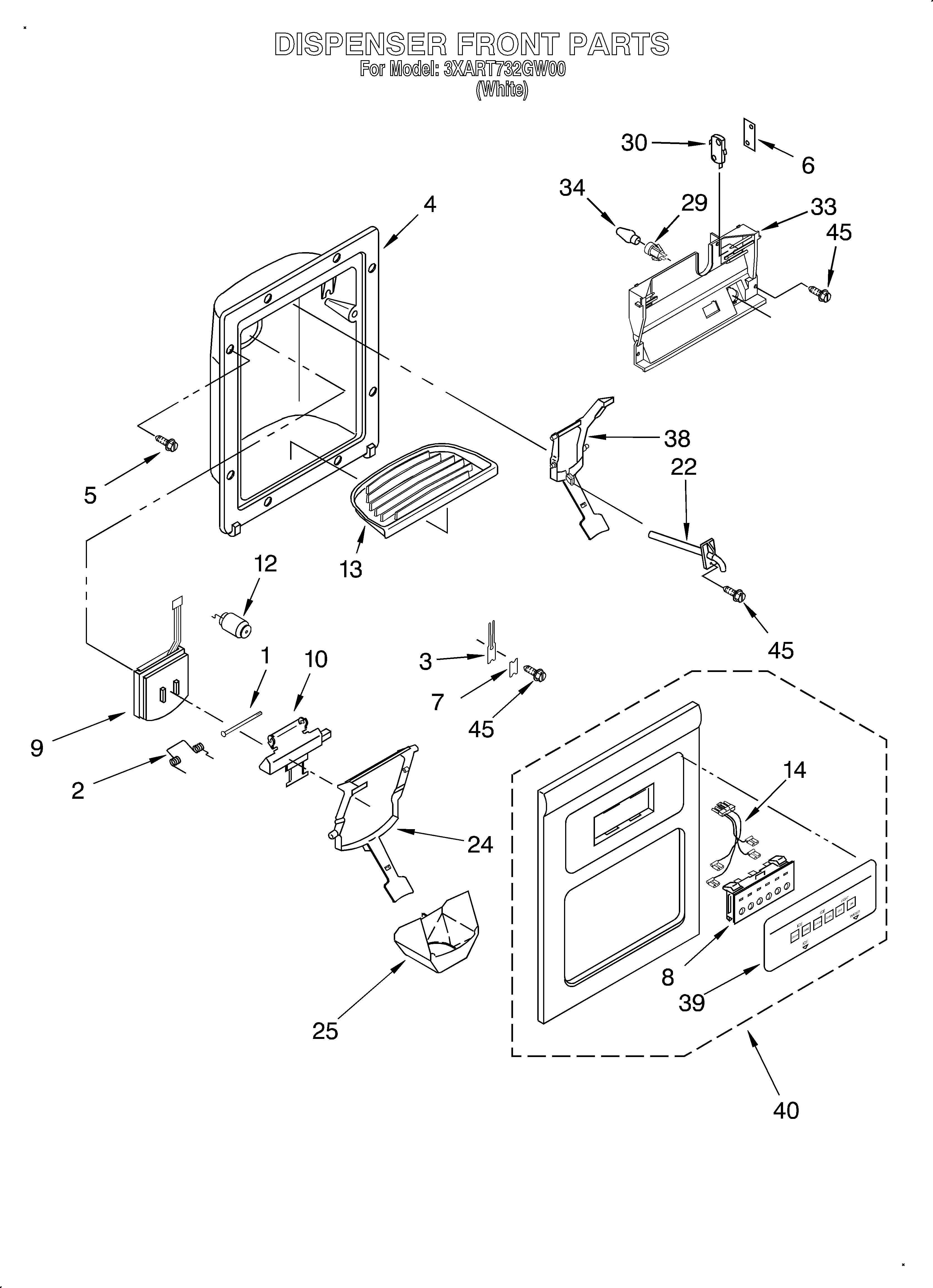 Dispenser front