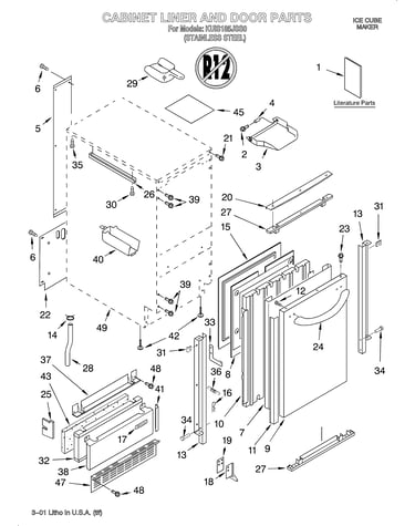 Cabinet liner and door/literature