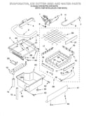 Evaporator, ice cutter grid and water