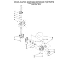 Whirlpool LSR8433KQ0 brake, clutch, gearcase, motor and pump diagram