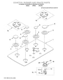 Cooktop, burner, grate