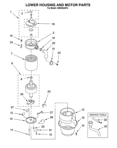 Lower housing and motor