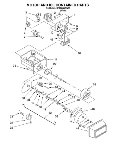 Motor and ice container