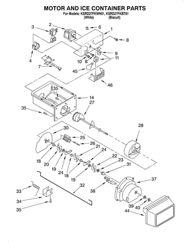 Motor and ice container