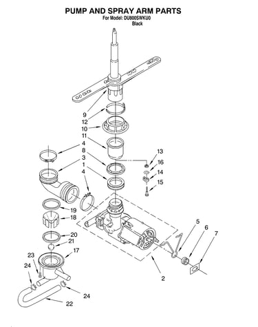 Pump and sprayarm