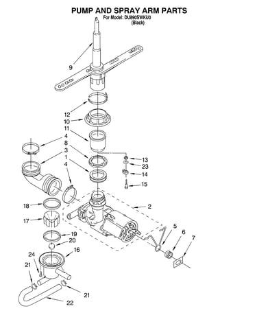 Pump and sprayarm
