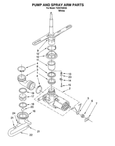 Pump and sprayarm