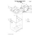 KitchenAid KAWS855JE2 top and cabinet/literature diagram