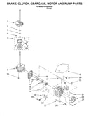 Brake, clutch, gearcase, motor and pump