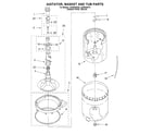 Whirlpool LSQ9645KT0 agitator, basket and tub diagram