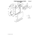 Whirlpool DU840SWKX0 frame and console/literature diagram