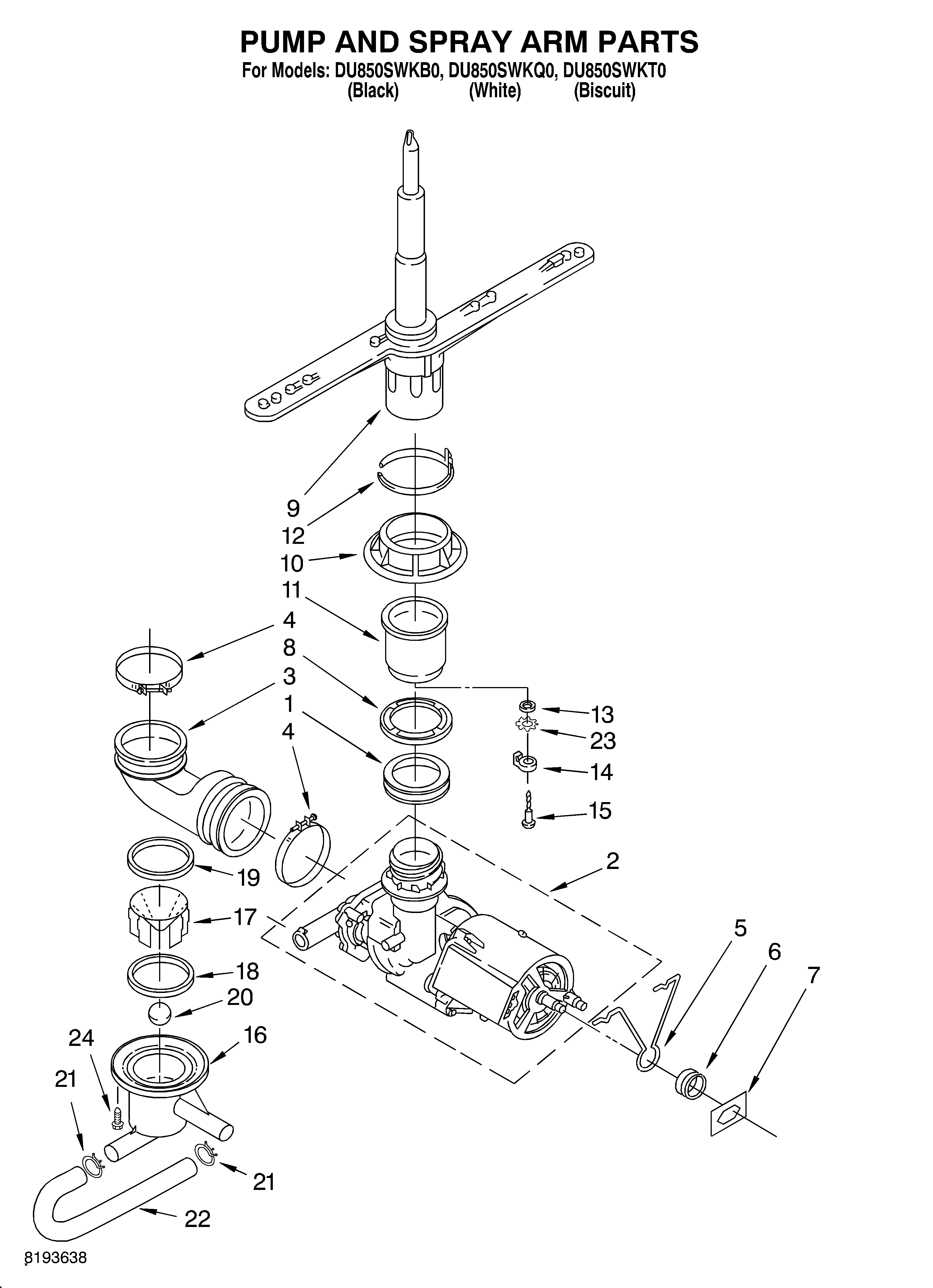 Pump and sprayarm