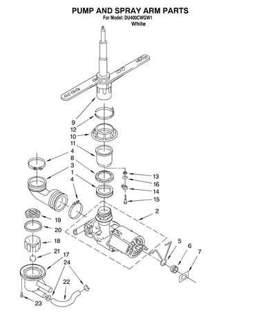 Pump and sprayarm
