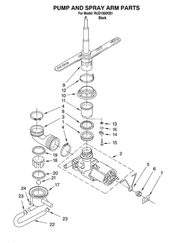 Pump and sprayarm