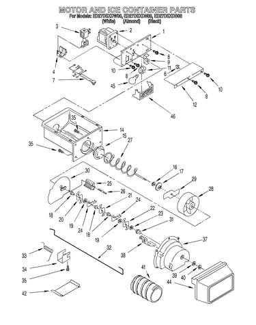 Motor and ice container