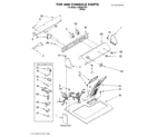 Whirlpool LGR3634JW1 top and console/lit/optional diagram