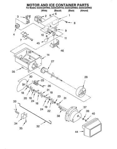 Motor and ice container