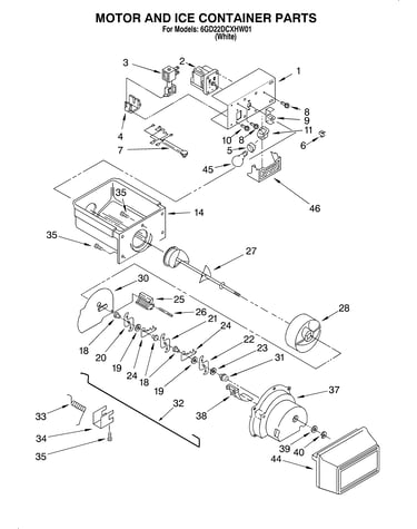 Motor and ice container