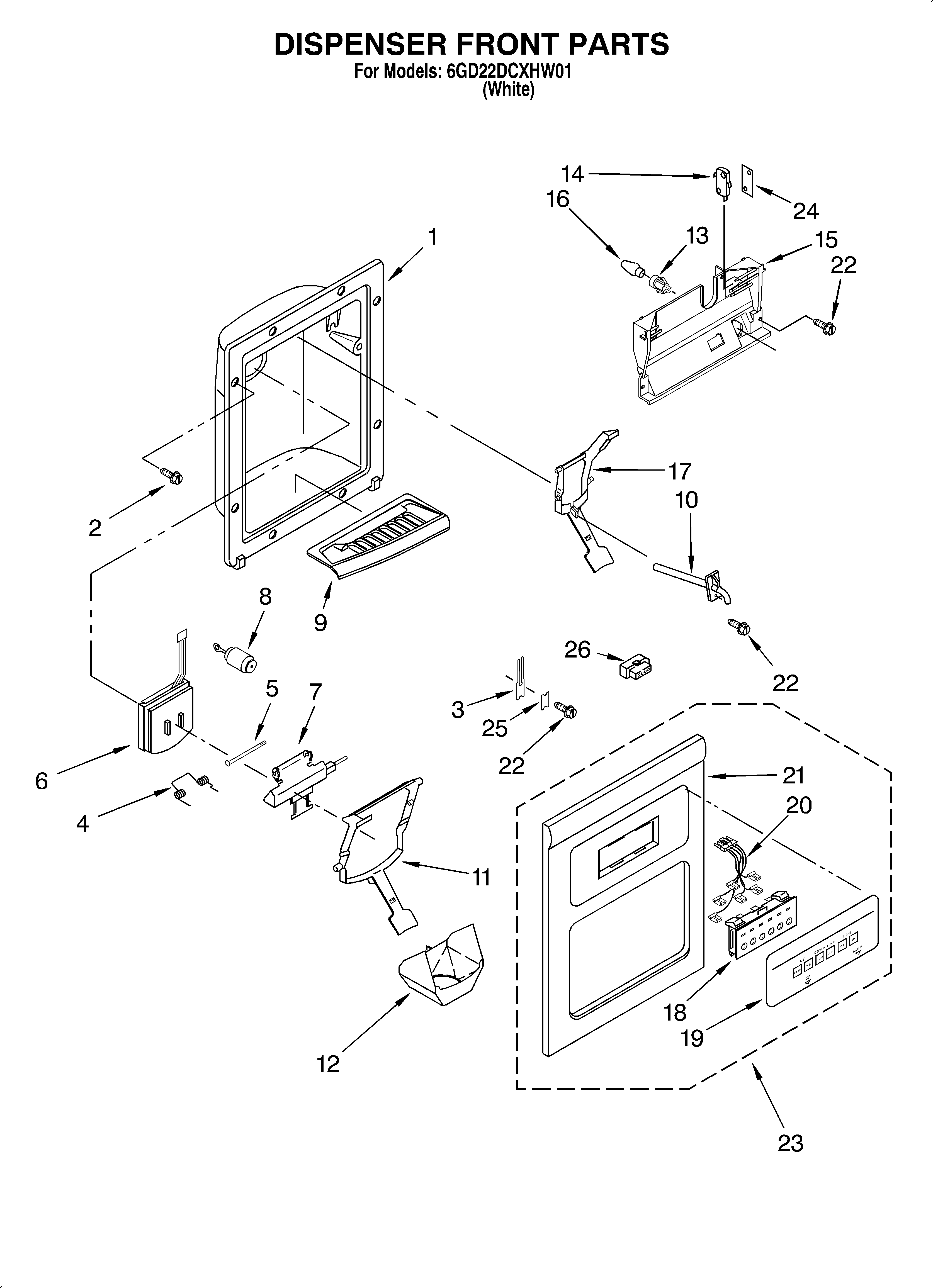 Dispenser front