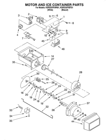 Motor and ice container