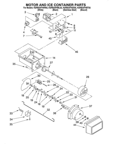 Motor and ice container