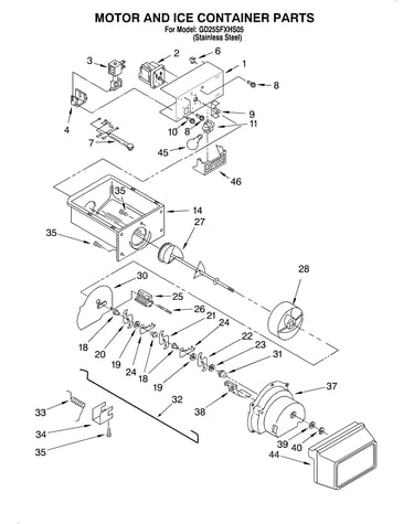 Motor and ice container
