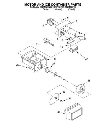 Motor and ice container