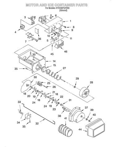 Motor and ice container