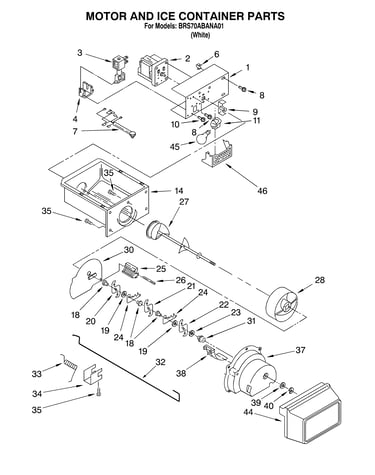 Motor and ice container