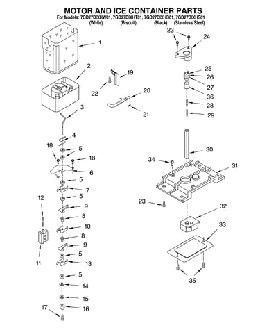 Motor and ice container