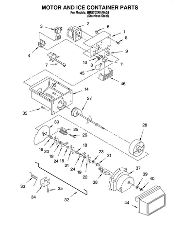 Motor and ice container