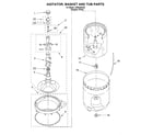 Whirlpool LSR6332KQ0 agitator, basket and tub diagram