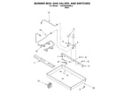 KitchenAid KGCR055GBL2 burner box, gas valves, switches diagram