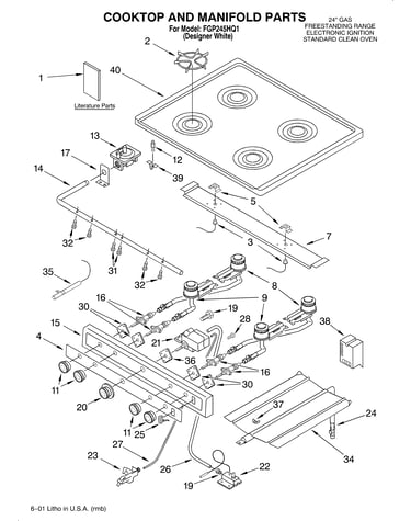 Cooktop and manifold/literature