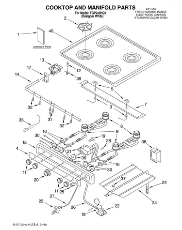 Cooktop and manifold/literature