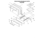 Roper FGP245HQ2 oven door and broiler diagram