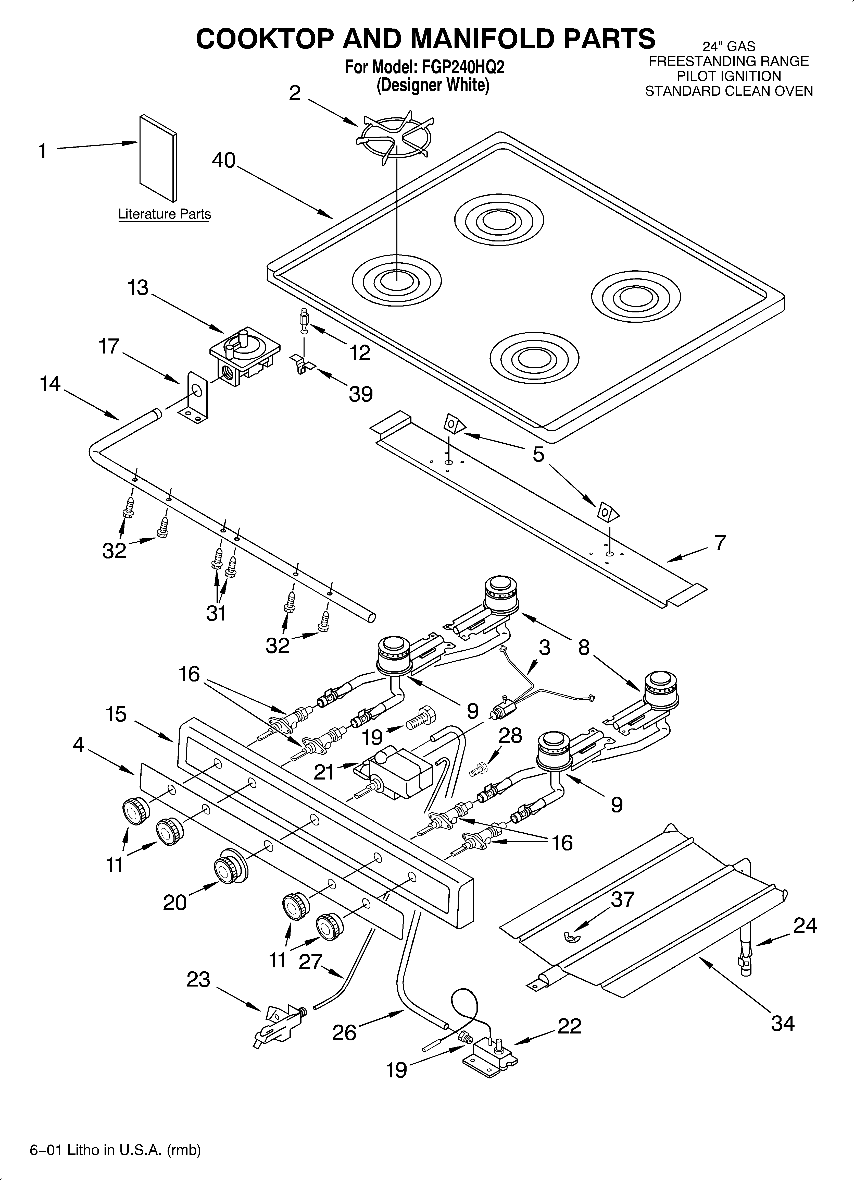 Cooktop and manifold/literature