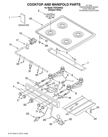 Cooktop and manifold/literature