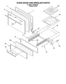 Oven door and broiler