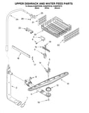 Upper dishrack and water feed