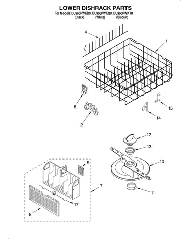Lower dishrack
