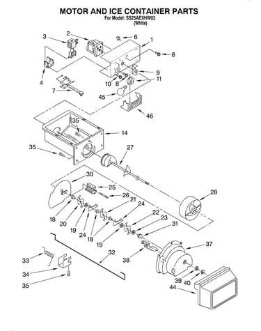 Motor and ice container